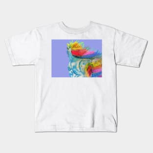 Unicorn Watercolor Painting Blue - On Lavender Purple Kids T-Shirt